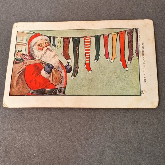Other - Vintage Post Card Christmas 1906 Santa Claus Stockings With Toys